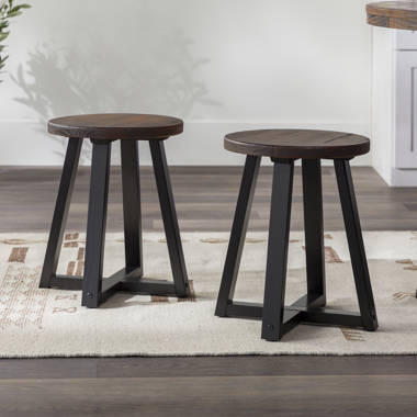 Loon Peak® Cole-Zachary Solid Wood 17.7'' Short Counter Stool